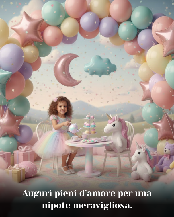 Auguri pieni d’amore per una nipote meravigliosa.