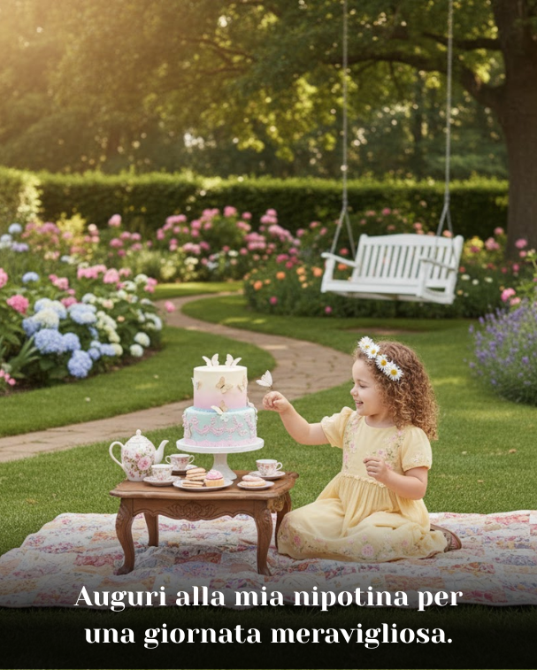 Auguri alla mia nipotina per una giornata meravigliosa