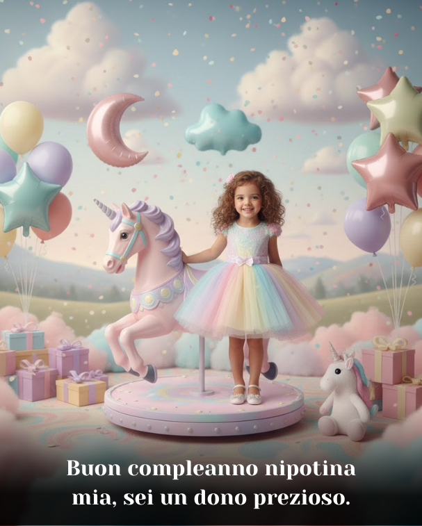Buon compleanno nipotina mia, sei un dono prezioso.