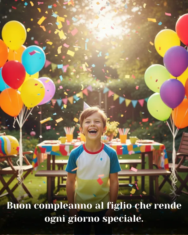 Buon compleanno al figlio che rende ogni giorno speciale