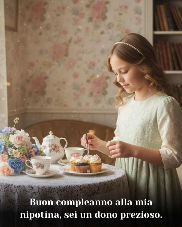 Buon compleanno alla mia nipotina, sei un dono prezioso