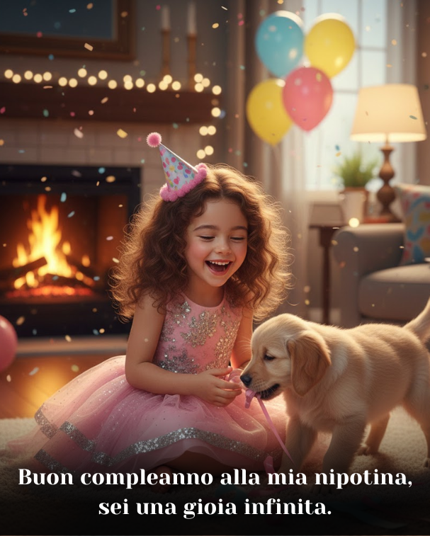 Buon compleanno alla mia nipotina, sei una gioia infinita