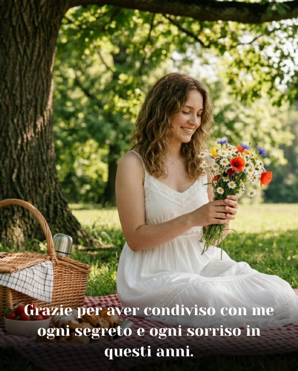 Grazie per aver condiviso con me ogni segreto e ogni sorriso in questi anni