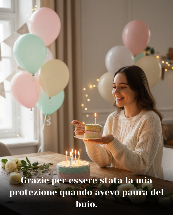 Grazie per essere stata la mia protezione quando avevo paura del buio