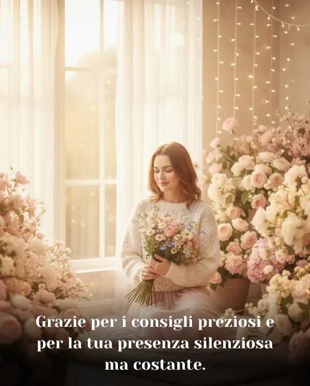 Grazie per i consigli preziosi e per la tua presenza silenziosa ma costante