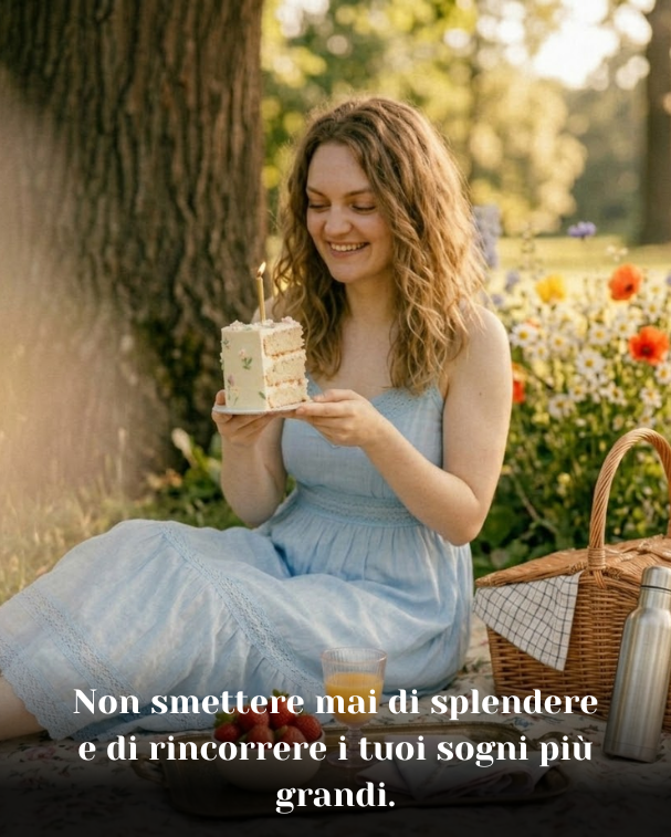 Non smettere mai di splendere e di rincorrere i tuoi sogni più grandi