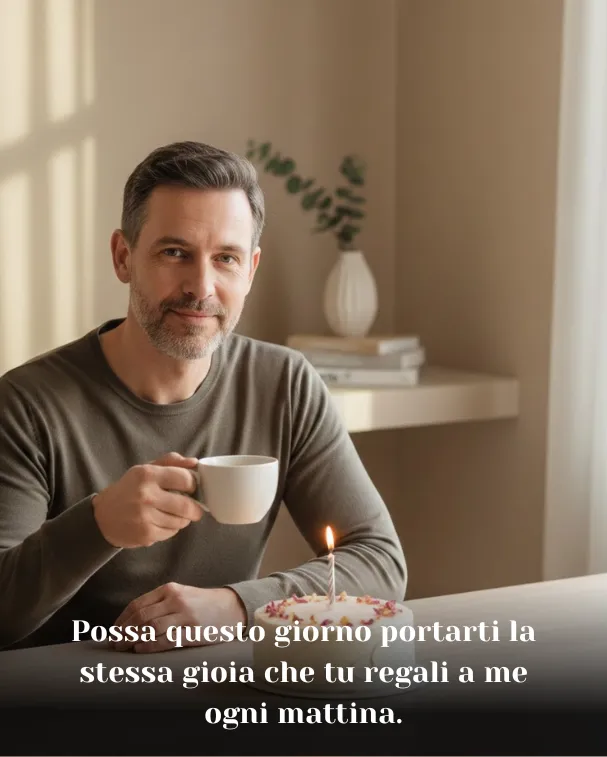 Possa questo giorno portarti la stessa gioia che tu regali a me ogni mattina