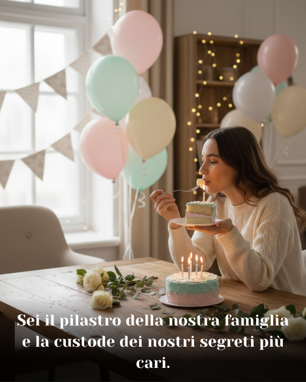 Sei il pilastro della nostra famiglia e la custode dei nostri segreti più cari