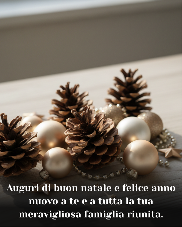 Auguri di buon natale e felice anno nuovo a te e a tutta la tua meravigliosa famiglia riunita