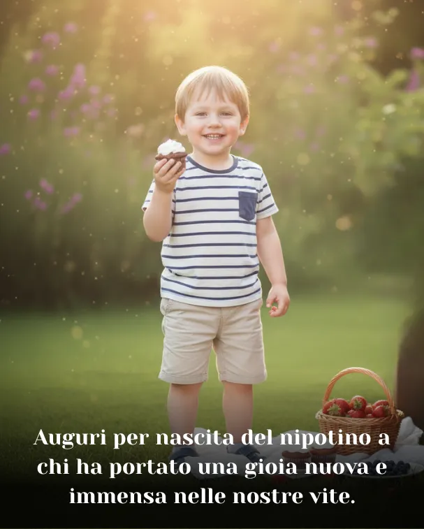 Auguri per nascita del nipotino a chi ha portato una gioia nuova e immensa nelle nostre vite