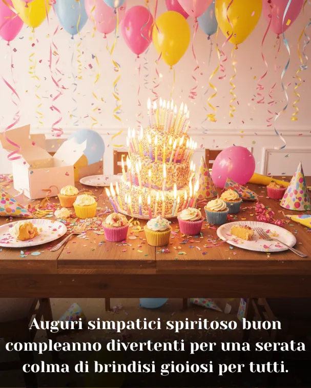 Auguri simpatici spiritoso buon compleanno divertenti per una serata colma di brindisi gioiosi per tutti