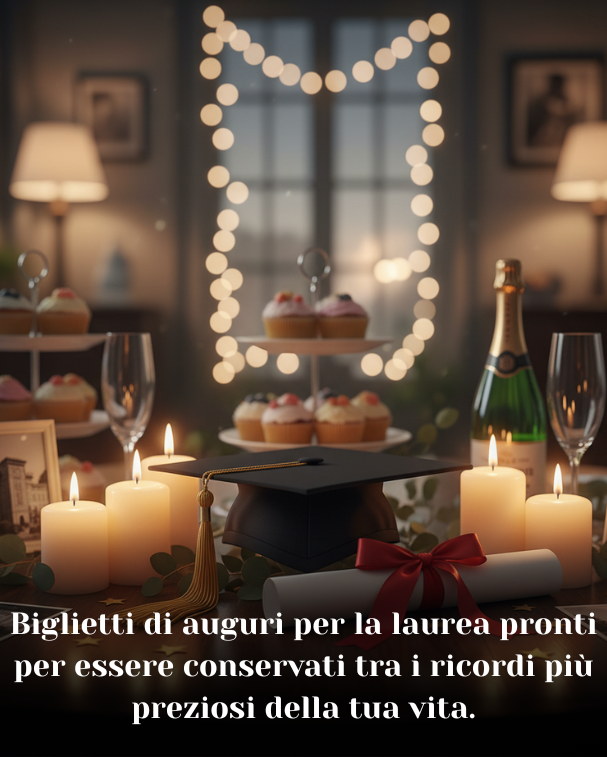 Biglietti di auguri per la laurea pronti per essere conservati tra i ricordi più preziosi della tua vita