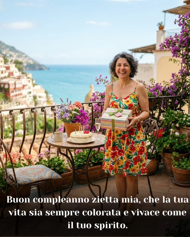Buon compleanno zietta mia, che la tua vita sia sempre colorata e vivace come il tuo spirito