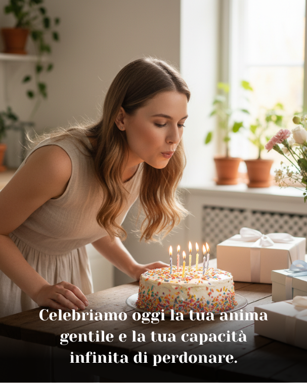 Celebriamo oggi la tua anima gentile e la tua capacità infinita di perdonare