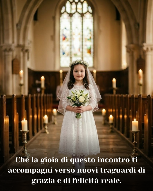 Che la gioia di questo incontro ti accompagni verso nuovi traguardi di grazia e di felicità reale