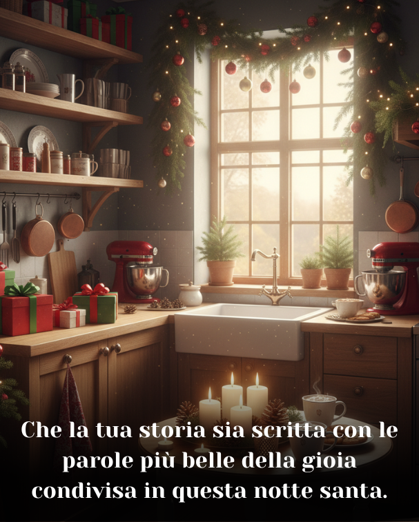 Che la tua storia sia scritta con le parole più belle della gioia condivisa in questa notte santa