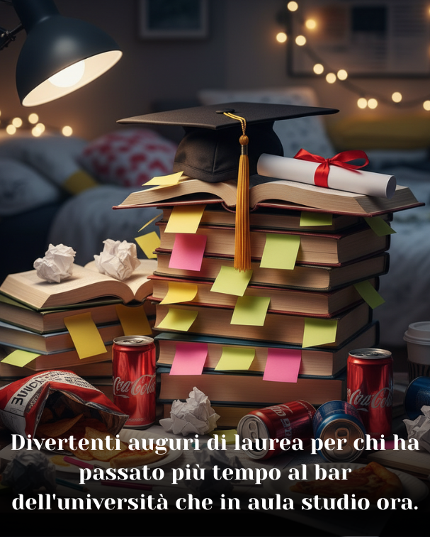 Divertenti auguri di laurea per chi ha passato più tempo al bar dell'università che in aula studio ora