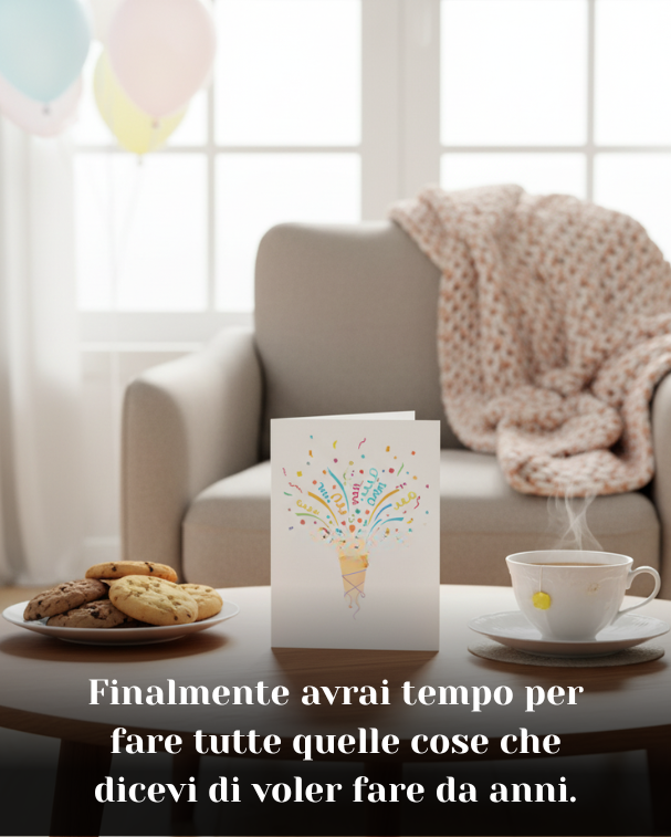 Finalmente avrai tempo per fare tutte quelle cose che dicevi di voler fare da anni