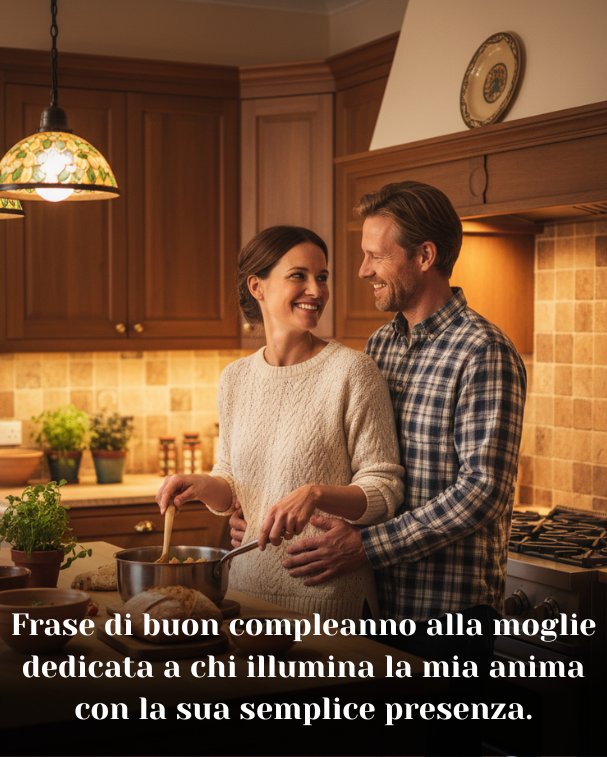 Frase di buon compleanno alla moglie dedicata a chi illumina la mia anima con la sua semplice presenza