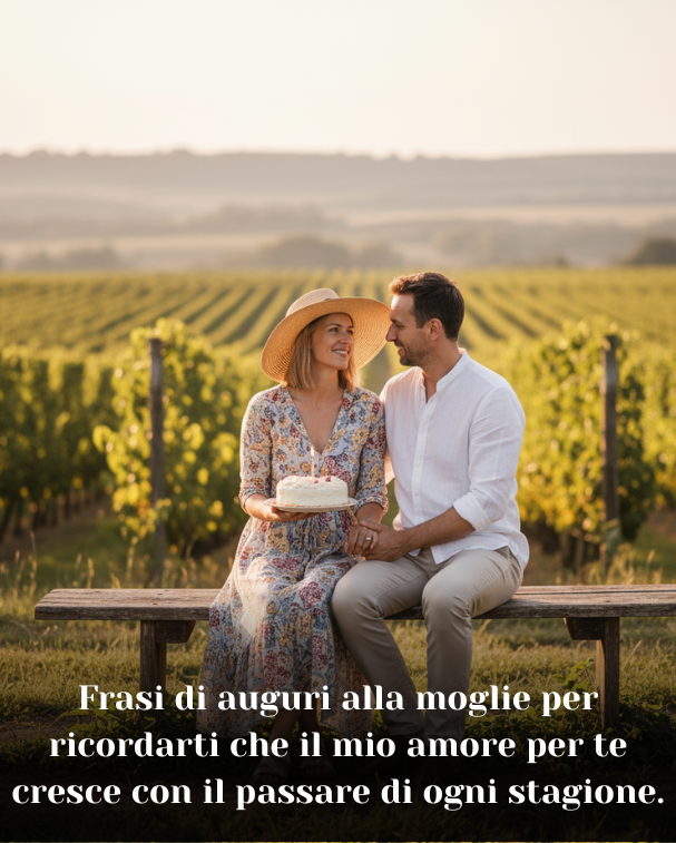 Frasi di auguri alla moglie per ricordarti che il mio amore per te cresce con il passare di ogni stagione