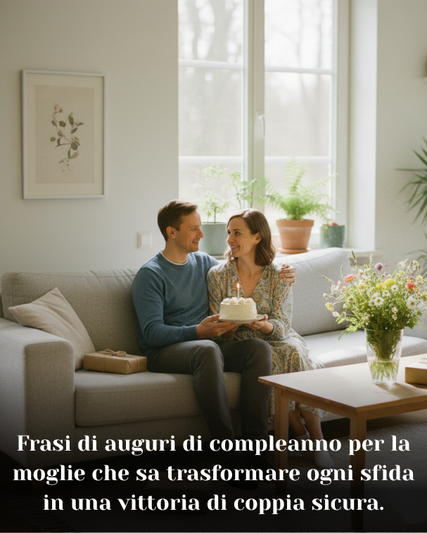 Frasi di auguri di compleanno per la moglie che sa trasformare ogni sfida in una vittoria di coppia sicura