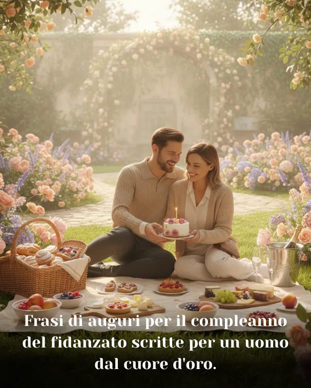 Frasi di auguri per il compleanno del fidanzato scritte per un uomo dal cuore d'oro