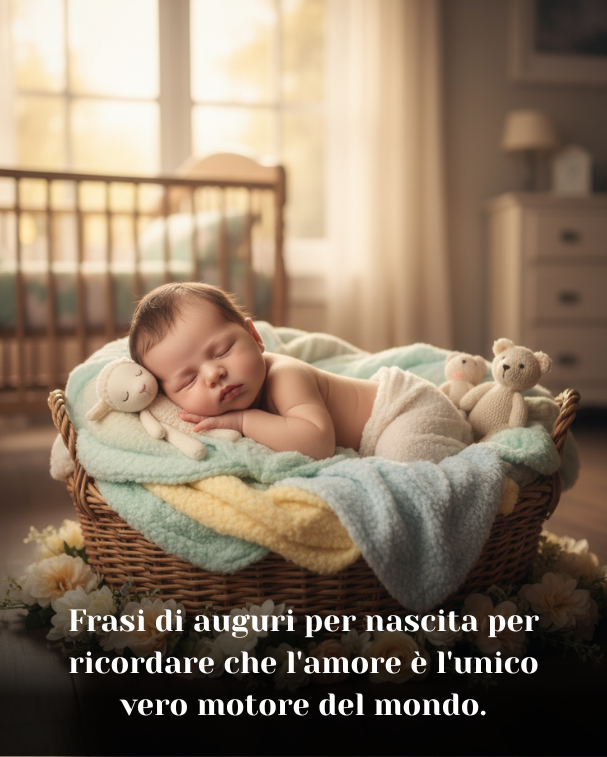 Frasi di auguri per nascita per ricordare che l'amore è l'unico vero motore del mondo