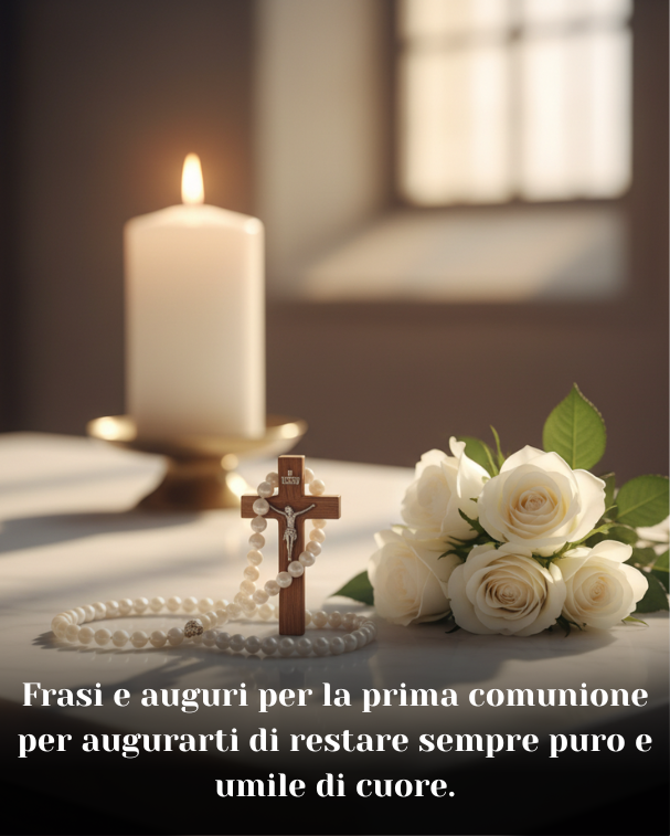 Frasi e auguri per la prima comunione per augurarti di restare sempre puro e umile di cuore