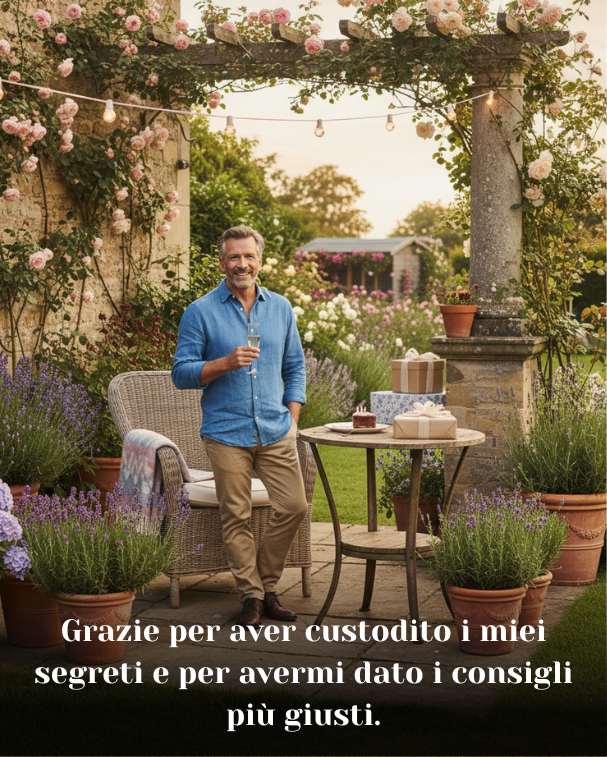 Grazie per aver custodito i miei segreti e per avermi dato i consigli più giusti.