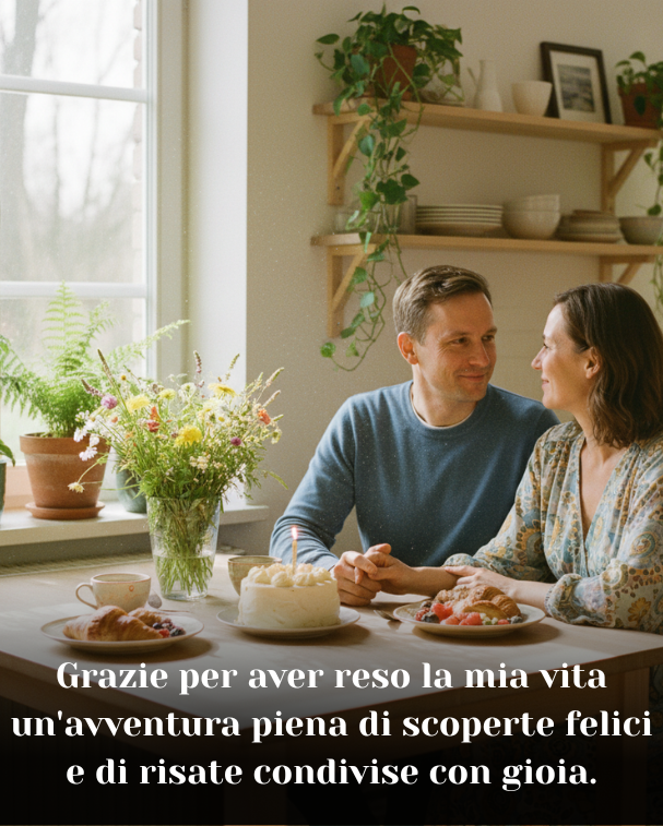 Grazie per aver reso la mia vita un'avventura piena di scoperte felici e di risate condivise con gioia