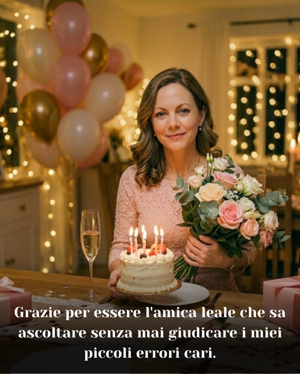 Grazie per essere l'amica leale che sa ascoltare senza mai giudicare i miei piccoli errori cari