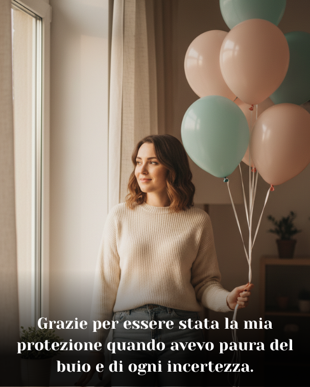 Grazie per essere stata la mia protezione quando avevo paura del buio e di ogni incertezza