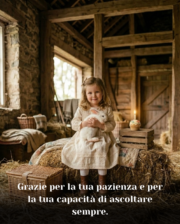 Grazie per la tua pazienza e per la tua capacità di ascoltare sempre