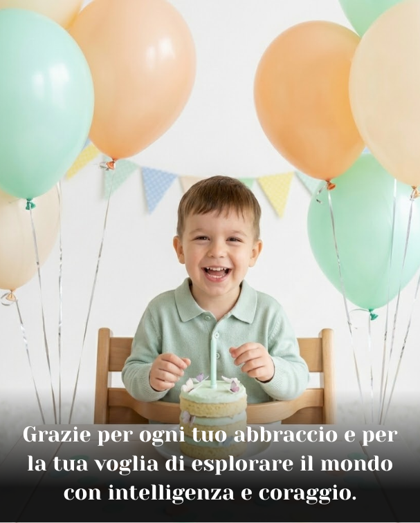 Grazie per ogni tuo abbraccio e per la tua voglia di esplorare il mondo con intelligenza e coraggio