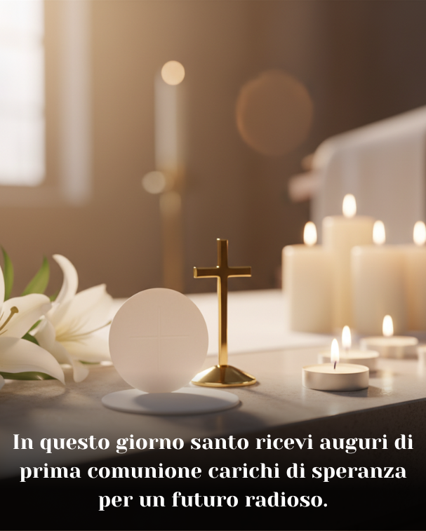 In questo giorno santo ricevi auguri di prima comunione carichi di speranza per un futuro radioso