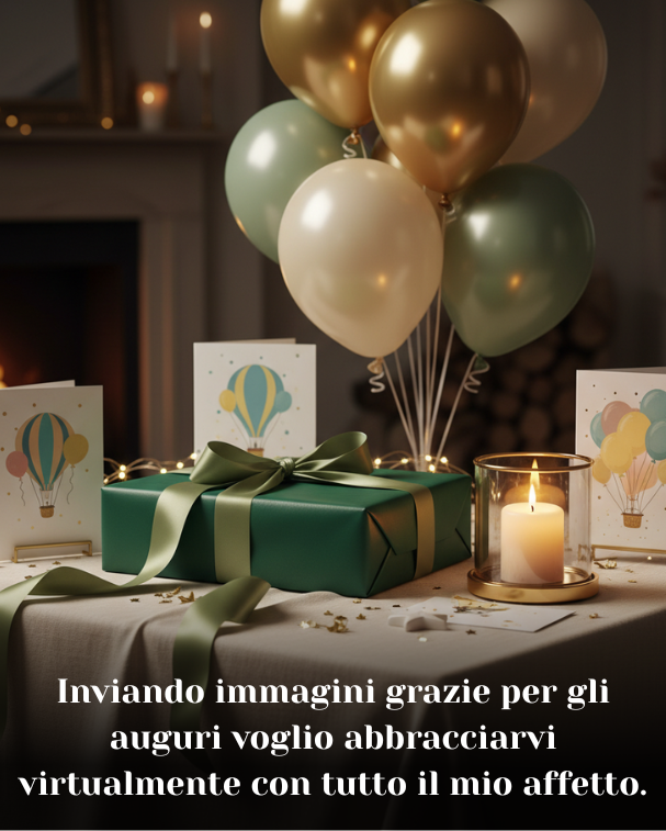 Inviando immagini grazie per gli auguri voglio abbracciarvi virtualmente con tutto il mio affetto