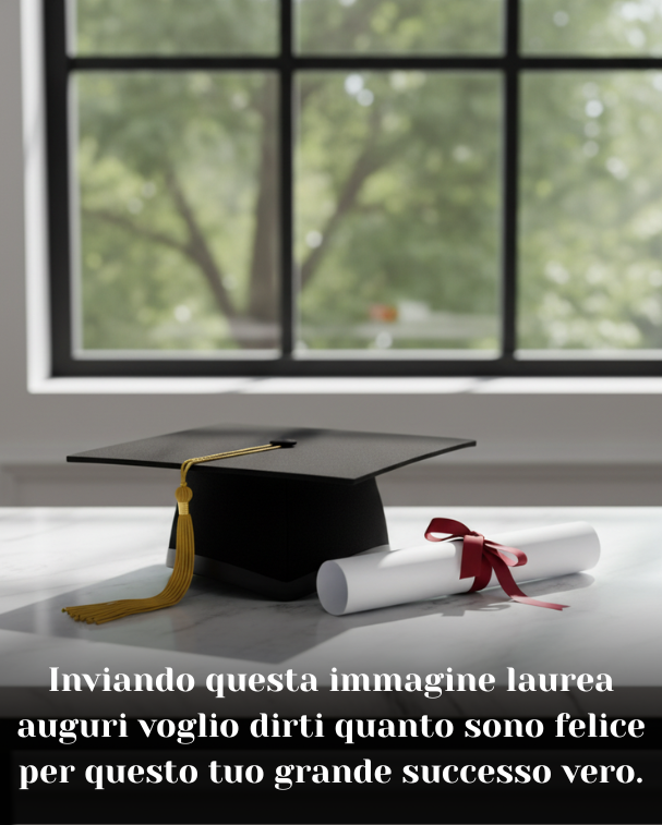 Inviando questa immagine laurea auguri voglio dirti quanto sono felice per questo tuo grande successo vero