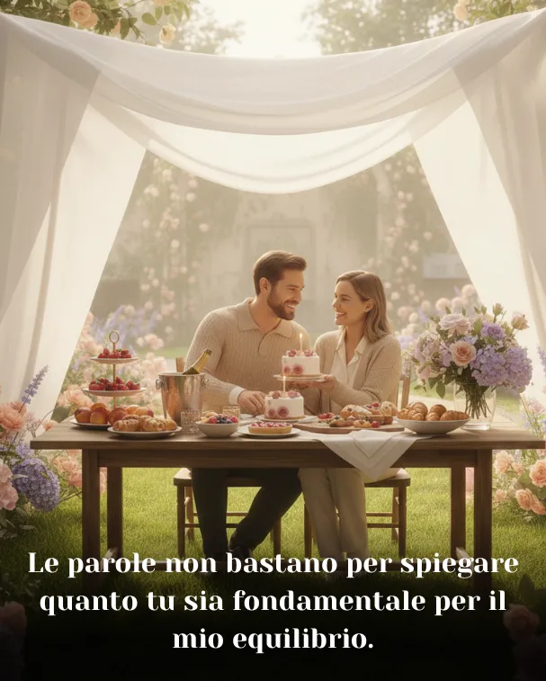 Le parole non bastano per spiegare quanto tu sia fondamentale per il mio equilibrio