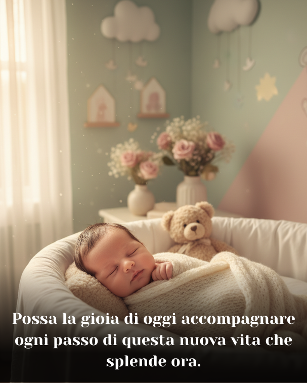 Possa la gioia di oggi accompagnare ogni passo di questa nuova vita che splende ora