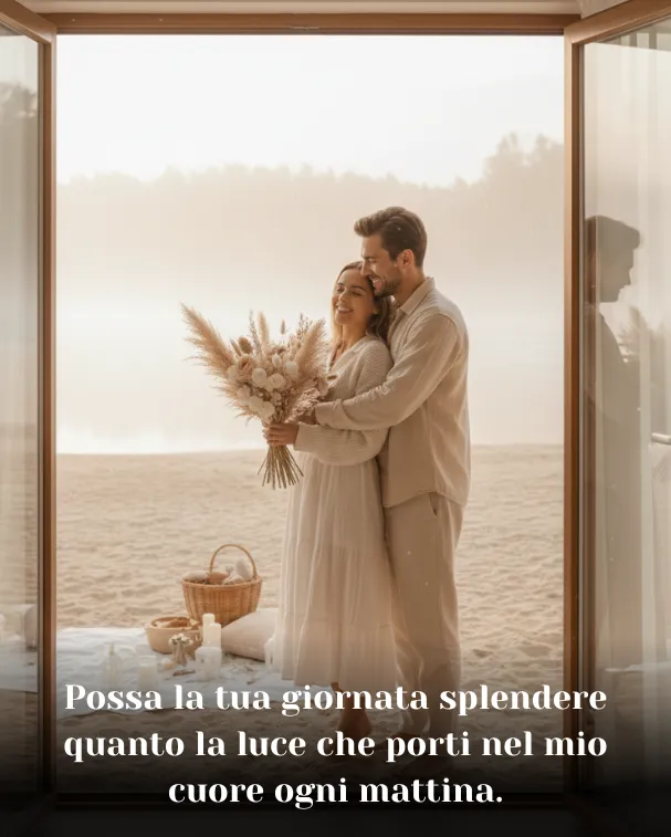 Possa la tua giornata splendere quanto la luce che porti nel mio cuore ogni mattina