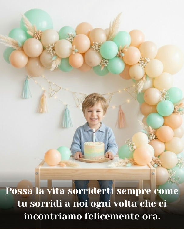 Possa la vita sorriderti sempre come tu sorridi a noi ogni volta che ci incontriamo felicemente ora