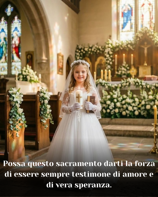 Possa questo sacramento darti la forza di essere sempre testimone di amore e di vera speranza