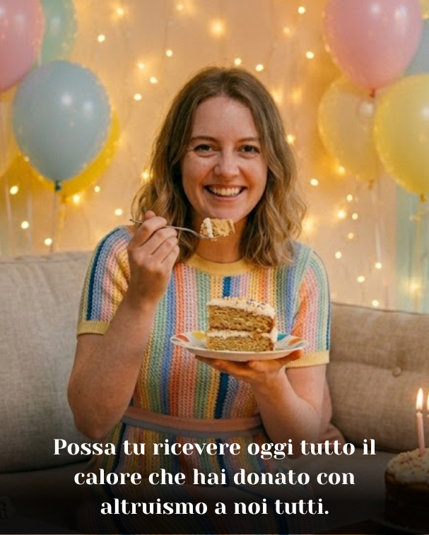 Possa tu ricevere oggi tutto il calore che hai donato con altruismo a noi tutti