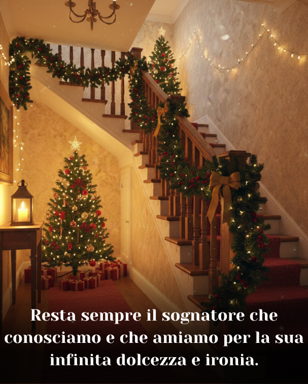 Resta sempre il sognatore che conosciamo e che amiamo per la sua infinita dolcezza e ironia