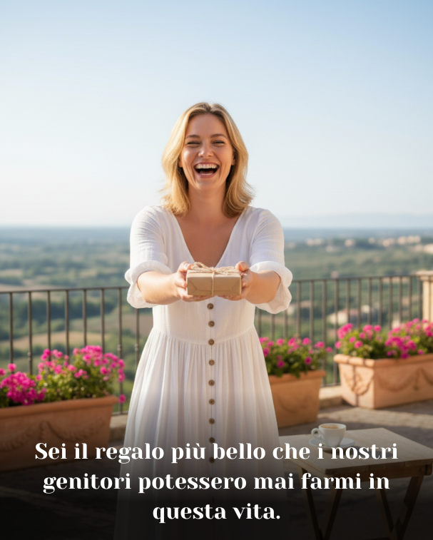 Sei il regalo più bello che i nostri genitori potessero mai farmi in questa vita