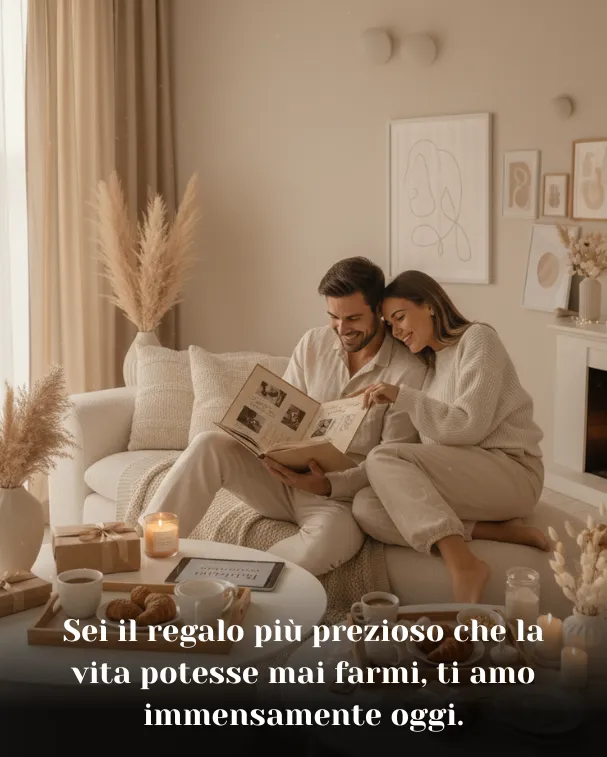 Sei il regalo più prezioso che la vita potesse mai farmi, ti amo immensamente oggi