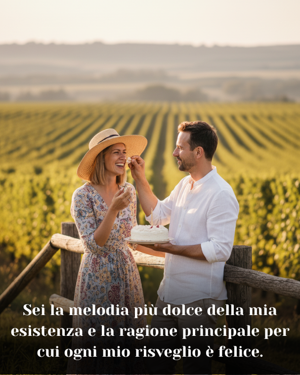 Sei la melodia più dolce della mia esistenza e la ragione principale per cui ogni mio risveglio è felice
