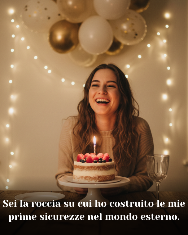 Sei la roccia su cui ho costruito le mie prime sicurezze nel mondo esterno