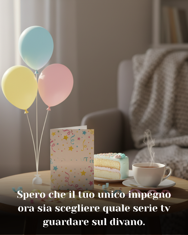 Spero che il tuo unico impegno ora sia scegliere quale serie tv guardare sul divano