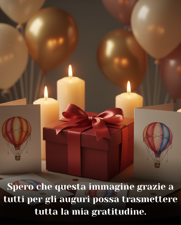 Spero che questa immagine grazie a tutti per gli auguri possa trasmettere tutta la mia gratitudine